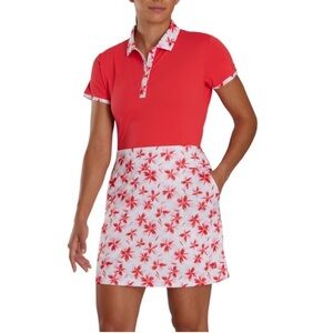 FootJoy Red and White Floral Midi Skirt brand new